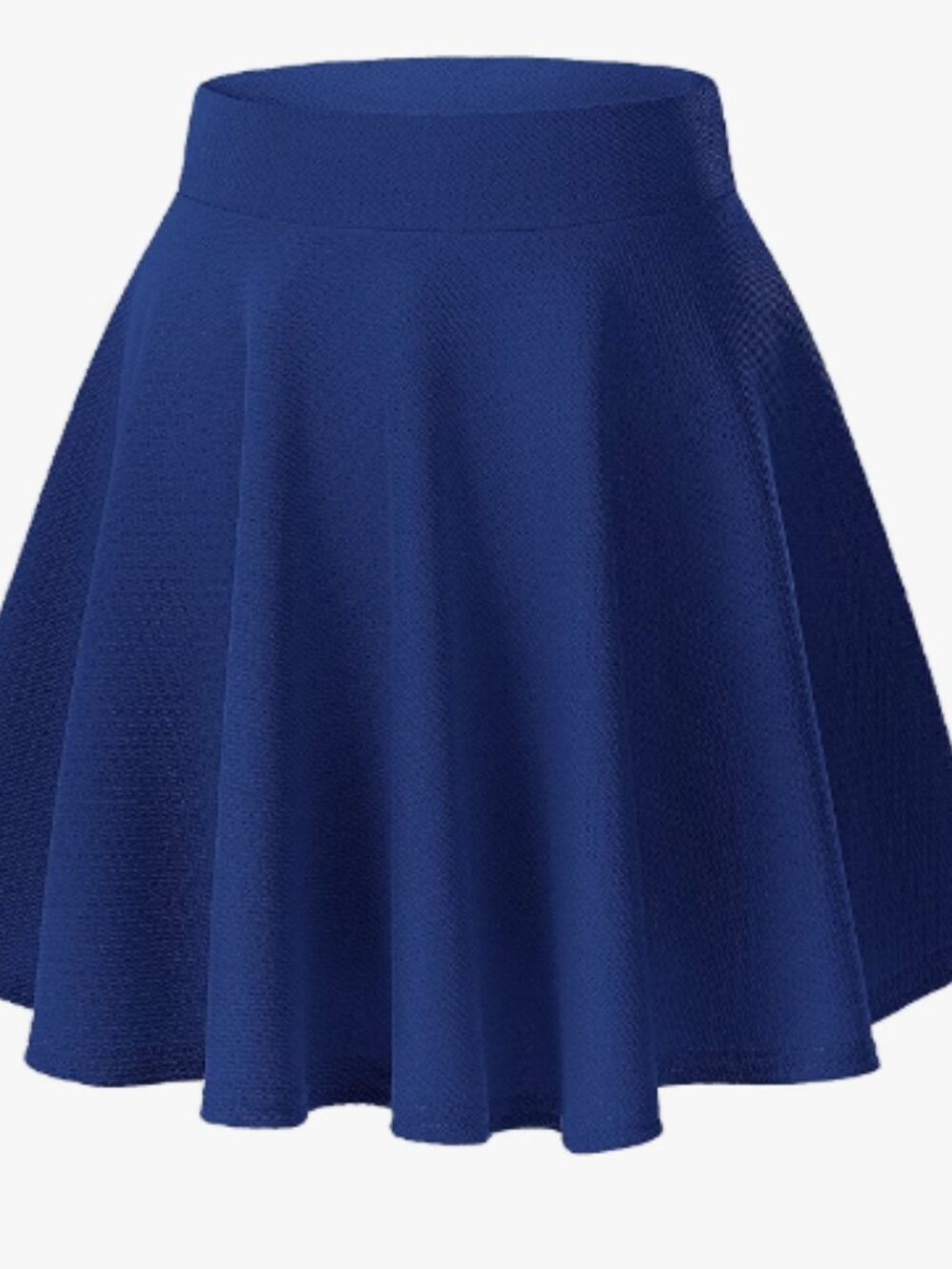 Blue Stretchy Flared Casual Mini Skater Skirt